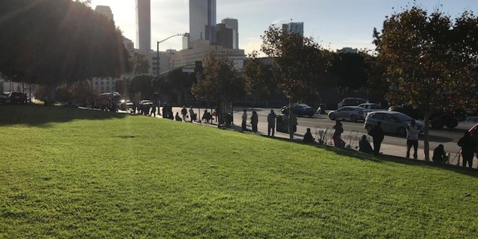 waiting in line